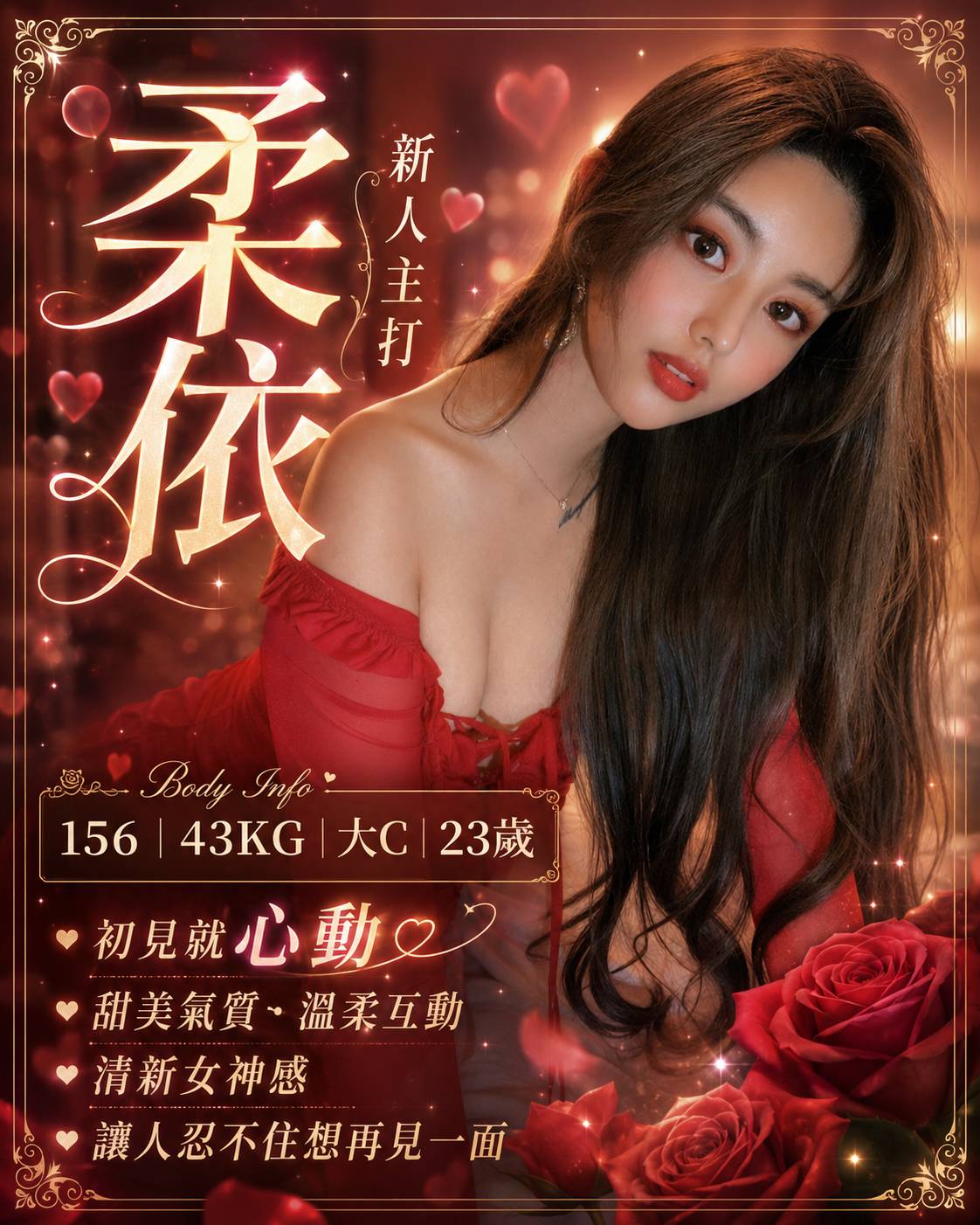 地區:高雄外約 妹名:柔依  上架時間: 2026/06/16